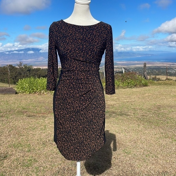 Lauren Ralph Lauren Dresses & Skirts - Lauren Ralph Lauren Black Brown Printed Sheath Dress OP